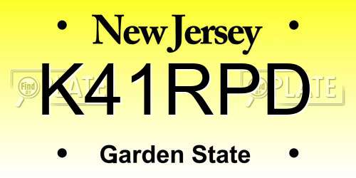 K41RPD New Jersey License Plate