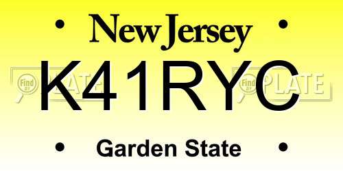 K41RYC New Jersey License Plate