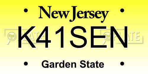 K41SEN New Jersey License Plate