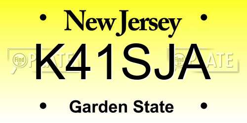 K41SJA New Jersey License Plate