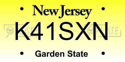 K41SXN New Jersey License Plate