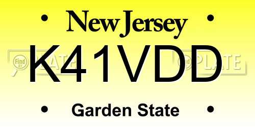 K41VDD New Jersey License Plate