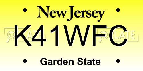 K41WFC New Jersey License Plate