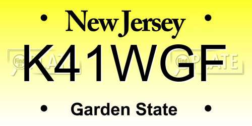 K41WGF New Jersey License Plate