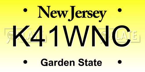 K41WNC New Jersey License Plate