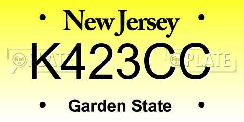 K423CC New Jersey License Plate