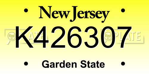 K426307 New Jersey License Plate