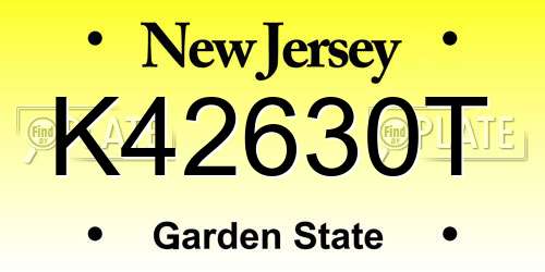 K42630T New Jersey License Plate