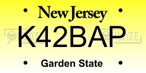 K42BAP New Jersey License Plate