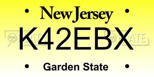 K42EBX New Jersey License Plate