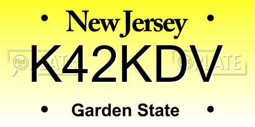 K42KDV New Jersey License Plate