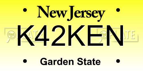 K42KEN New Jersey License Plate