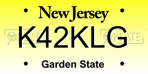 K42KLG New Jersey License Plate