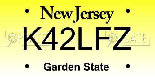 K42LFZ New Jersey License Plate