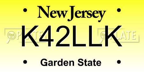 K42LLK New Jersey License Plate