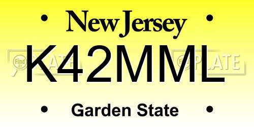 K42MML New Jersey License Plate