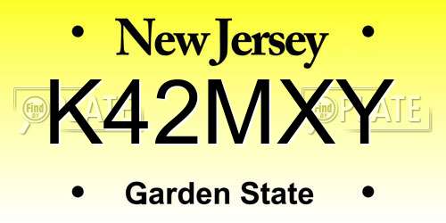 K42MXY New Jersey License Plate