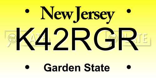 K42RGR New Jersey License Plate