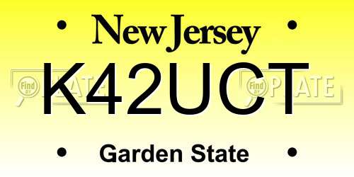 K42UCT New Jersey License Plate