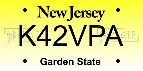 K42VPA New Jersey License Plate