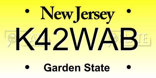 K42WAB New Jersey License Plate