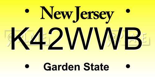 K42WWB license plate in NJ state
