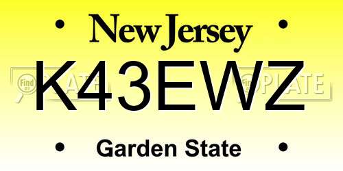 K43EWZ New Jersey License Plate