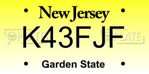 K43FJF New Jersey License Plate