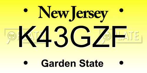 K43GZF New Jersey License Plate
