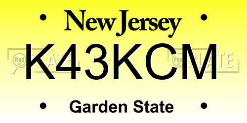 K43KCM New Jersey License Plate