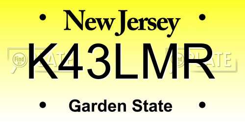 K43LMR New Jersey License Plate