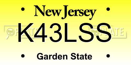 K43LSS New Jersey License Plate