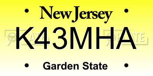K43MHA New Jersey License Plate