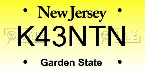 K43NTN New Jersey License Plate