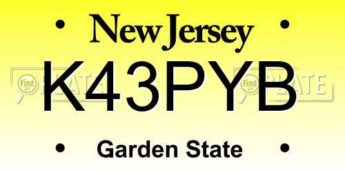 K43PYB New Jersey License Plate