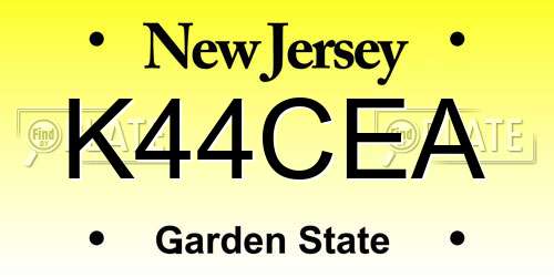 K44CEA New Jersey License Plate