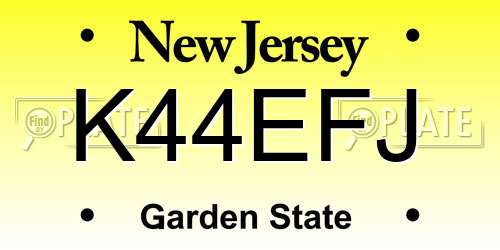 K44EFJ New Jersey License Plate
