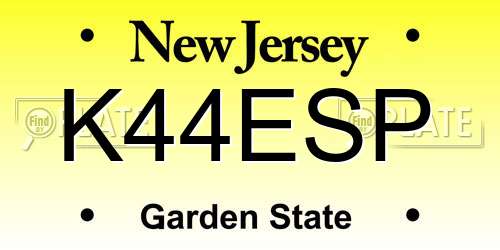 K44ESP New Jersey License Plate