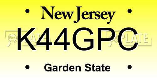 K44GPC New Jersey License Plate