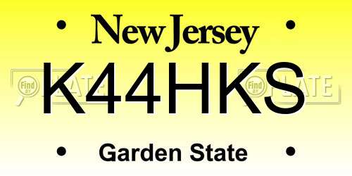 K44HKS New Jersey License Plate