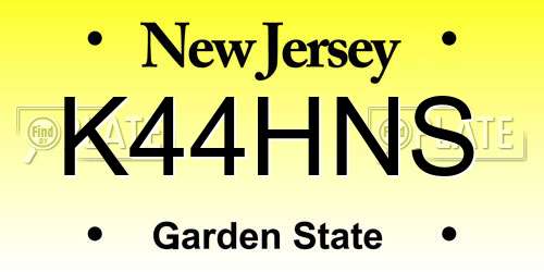 K44HNS New Jersey License Plate