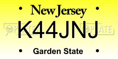 K44JNJ New Jersey License Plate