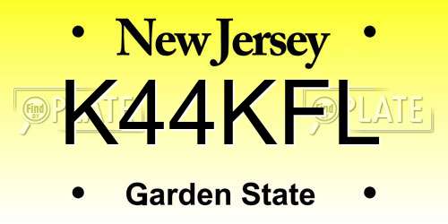 K44KFL New Jersey License Plate