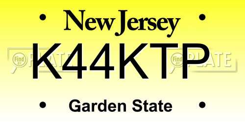 K44KTP New Jersey License Plate