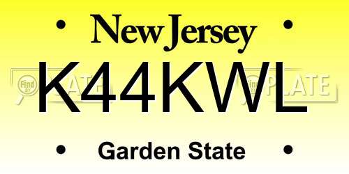 K44KWL New Jersey License Plate