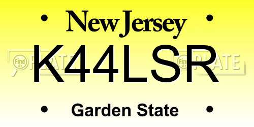 K44LSR New Jersey License Plate