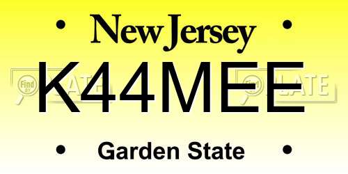 K44MEE New Jersey License Plate