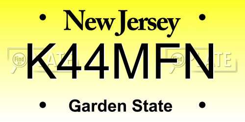 K44MFN New Jersey License Plate