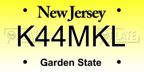 K44MKL New Jersey License Plate