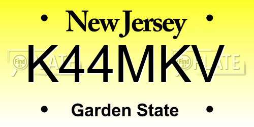 K44MKV New Jersey License Plate